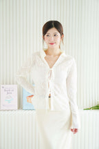 Pearlyn Sheer Lace Top in Cream