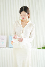 Pearlyn Sheer Lace Top in Cream