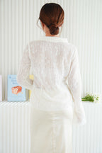 Pearlyn Sheer Lace Top in Cream