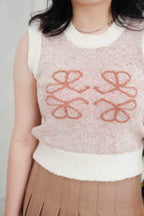 Rowie Monogram Knit Fuzzy Top in Khaki
