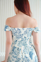 Livina A-line Maxi Floral Dress in Blue