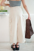 (For XXS Only) Ezra Maxi Ruched Skirt in Beige
