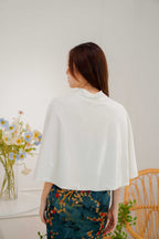 Bai Velvet Cheongsam Cover Up in White