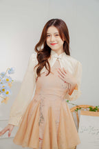 Dan Cheongsam Long Sleeve Cover Up in Cream