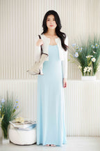 Skyline Basic Sleeveless Maxi Dress in Light Blue