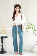 Gracelyn Eyelet Lace Puffy Sleeves Top in White