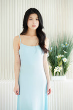 Skyline Basic Sleeveless Maxi Dress in Light Blue