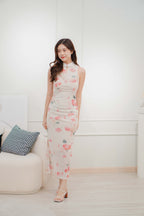 Fen Long Modern Mesh Floral Cheongsam in Pink