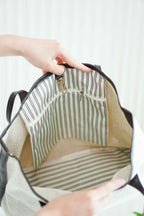 Maxi Canvas Tote Bag with Black Lining