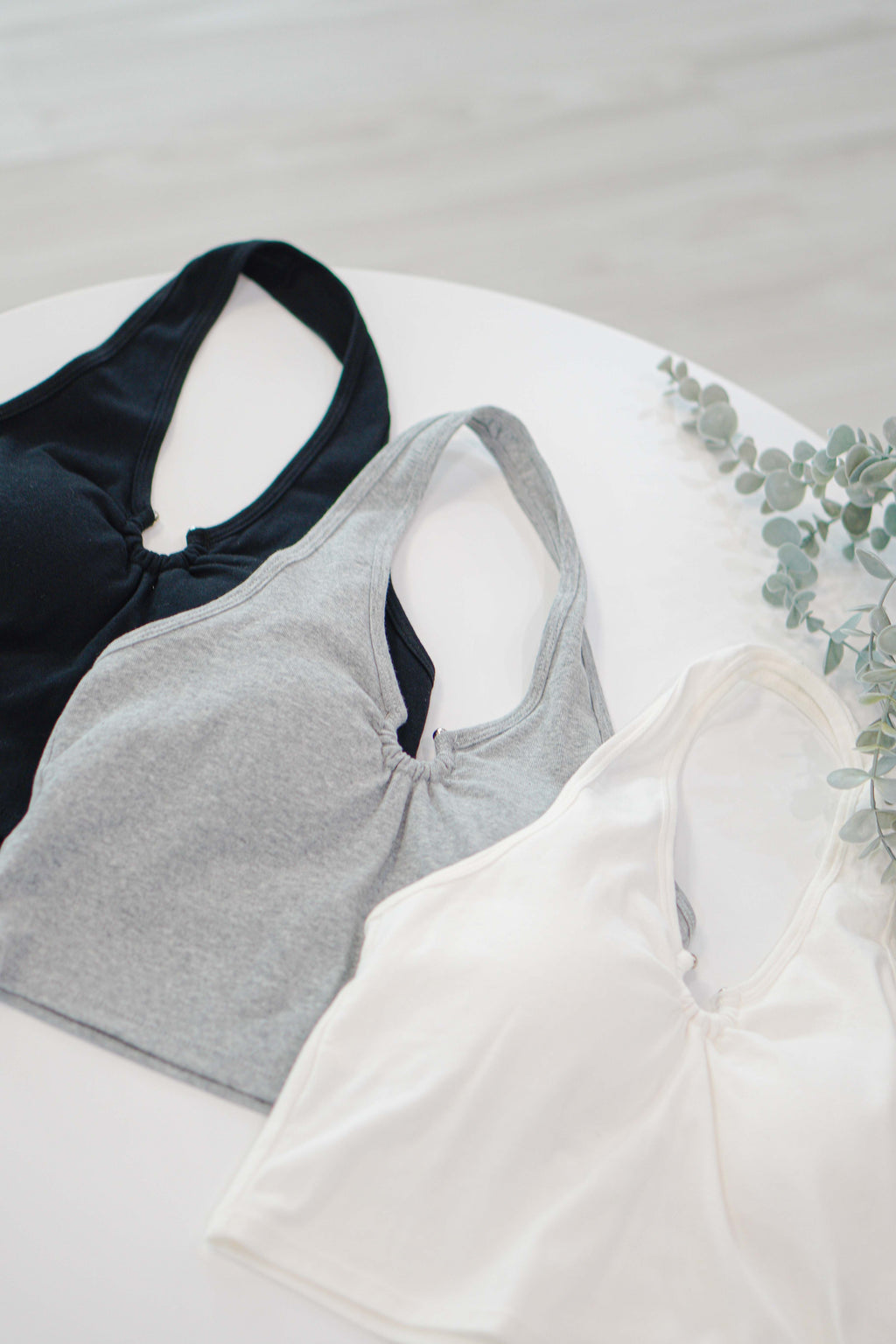 Cillian Padded Halter Crop Top in White