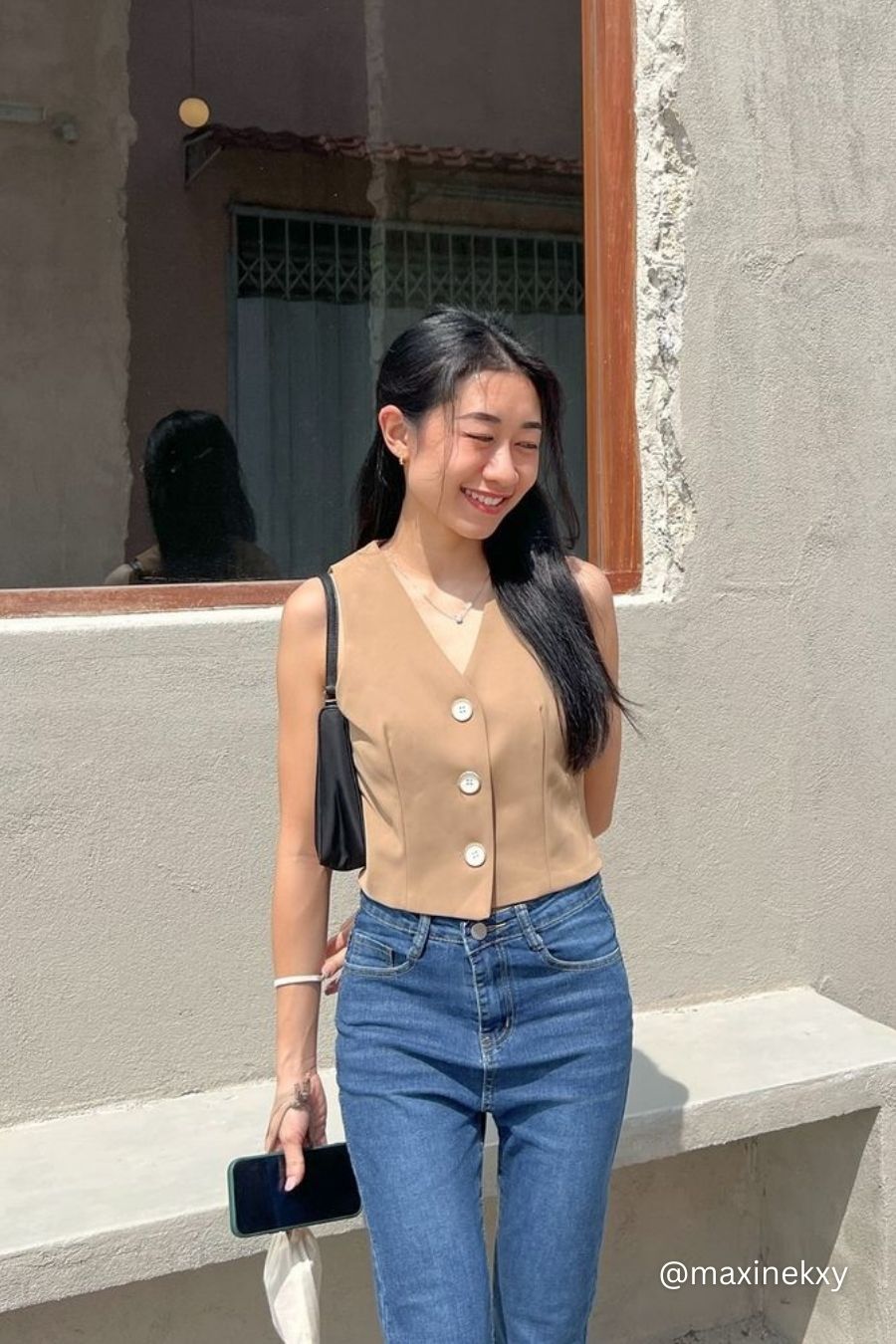 The Staple Vest By Bash in Biscoff