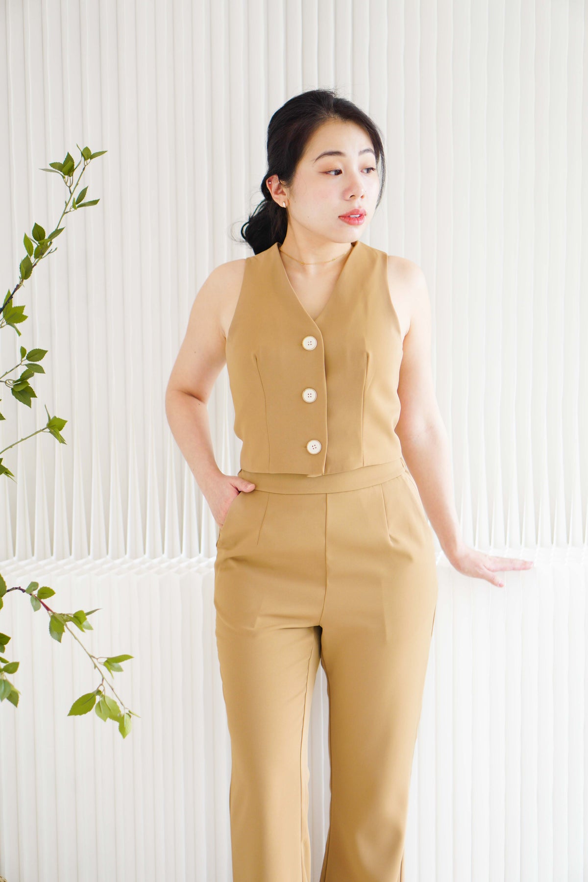 The Staple Vest By Bash in Biscoff