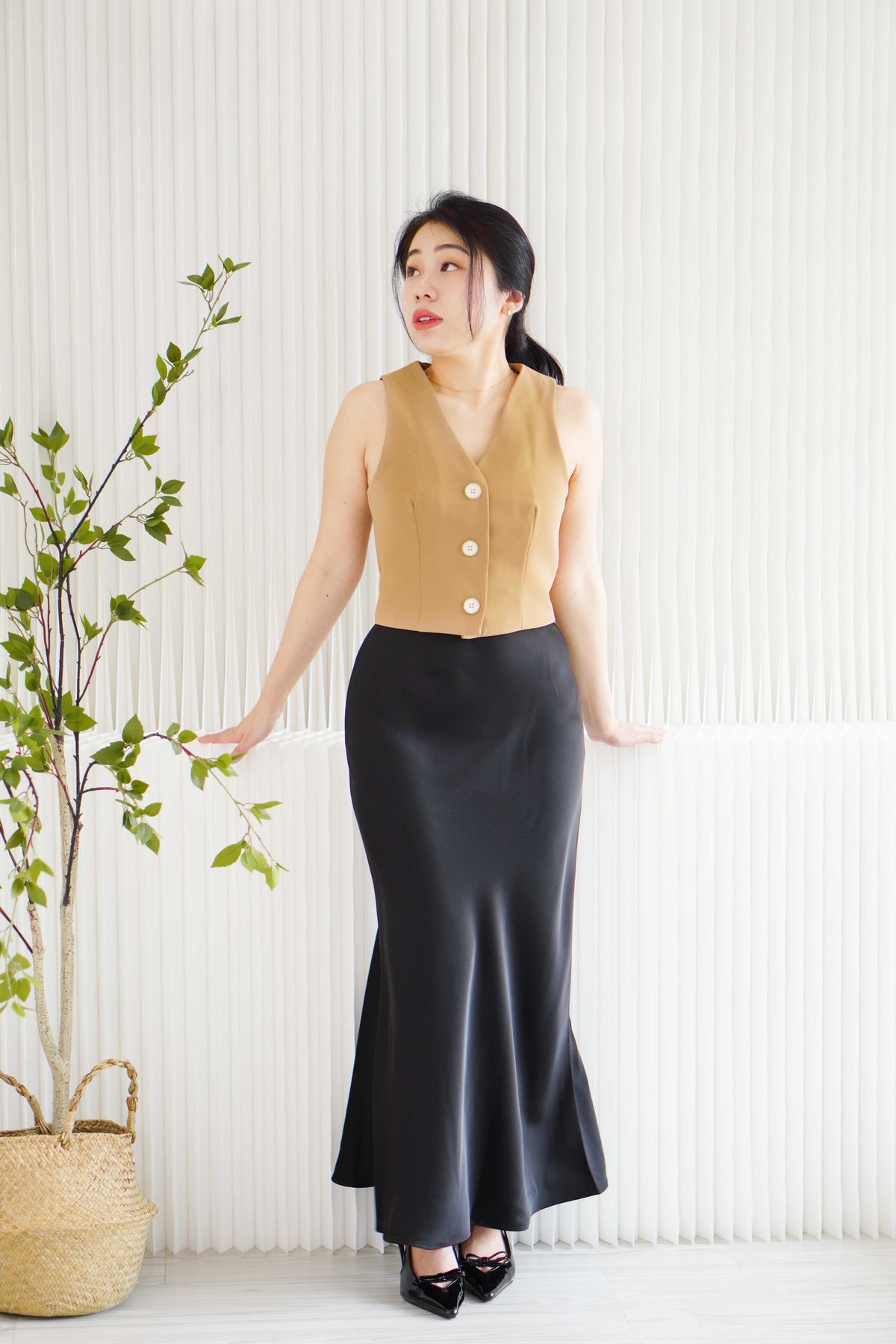 The Staple Vest By Bash in Biscoff