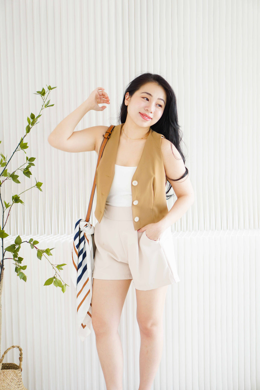 The Staple Vest By Bash in Biscoff