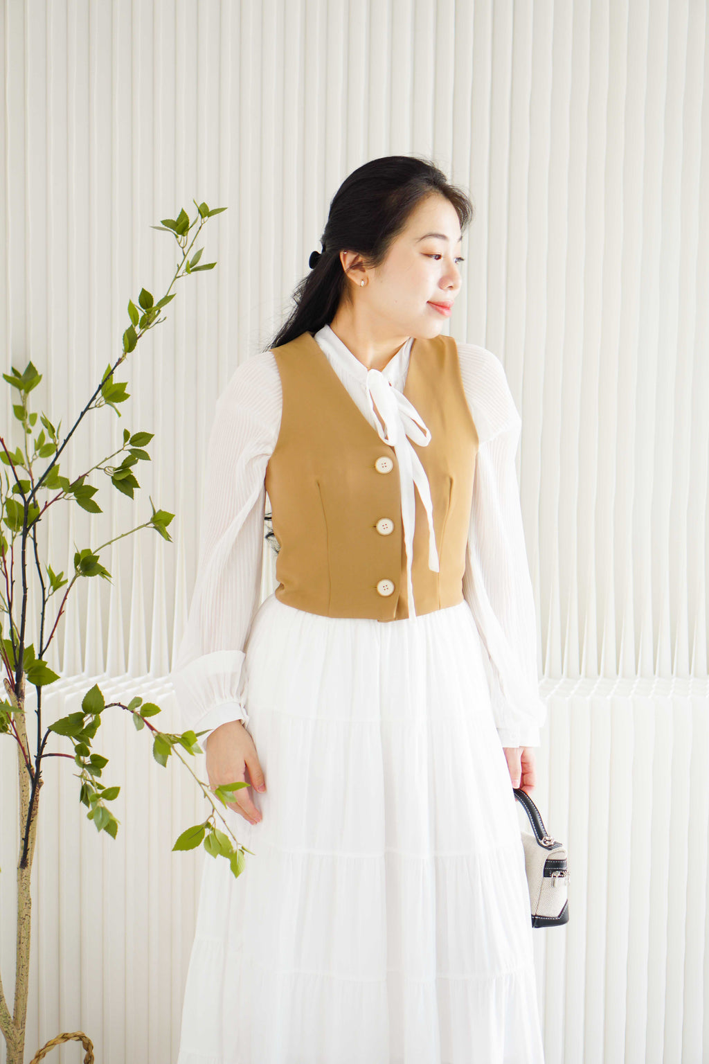 The Staple Vest By Bash in Biscoff