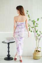 Pansynia Ombre Bodycon Mesh Dress in Purple