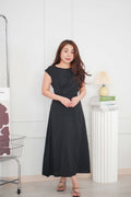 Mayve A-Line Dress with Sleeves in Black