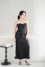 With Faith Satin Skirt in Black