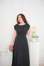 Mayve A-Line Dress with Sleeves in Black