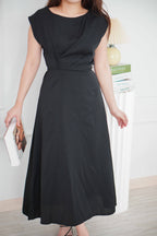Mayve A-Line Dress with Sleeves in Black