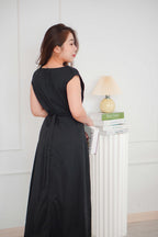 Mayve A-Line Dress with Sleeves in Black