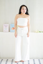 Valeria Denim Wide Legged Jeans in White