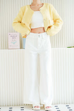 Valeria Denim Wide Legged Jeans in White