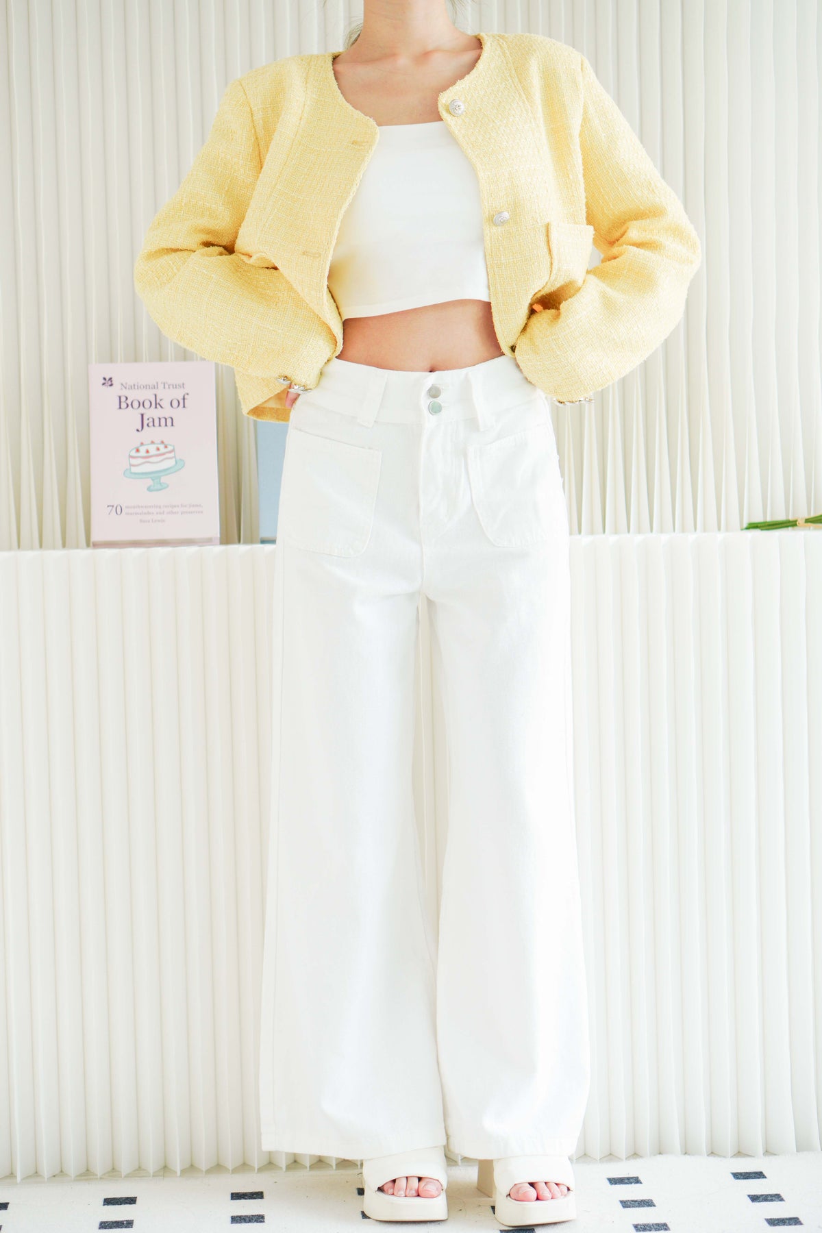 Valeria Denim Wide Legged Jeans in White