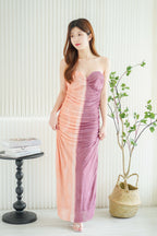 Quartz Ombre Tube Bodycon Mesh Dress in Pink