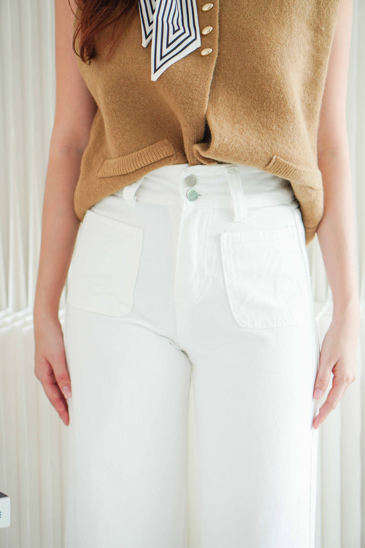 Valeria Denim Wide Legged Jeans in White