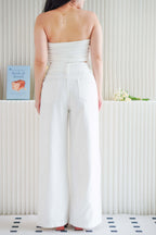 Valeria Denim Wide Legged Jeans in White