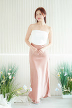 Sweeney Satin Skirt in Rose Pink
