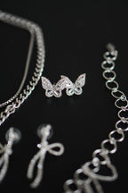 Bling Butterfly Earrings in Silver