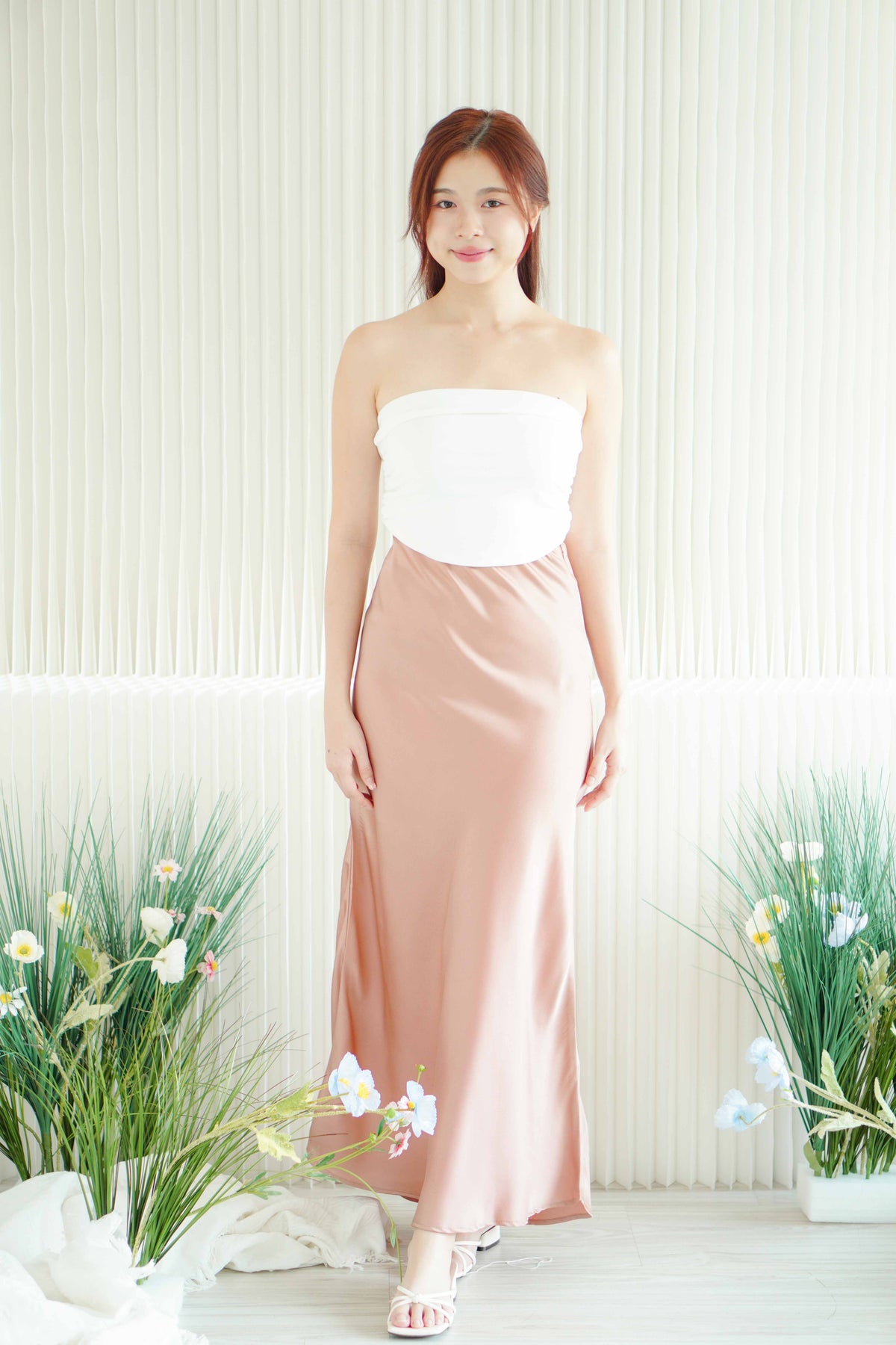 Sweeney Satin Skirt in Rose Pink