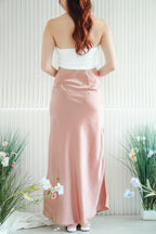 Sweeney Satin Skirt in Rose Pink
