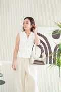 Canvas Shoulder Tote Bag with Brown Lining
