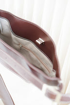 Canvas Shoulder Tote Bag with Brown Lining