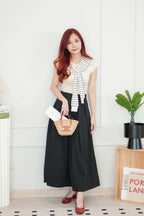 Grace Puffy A-Line Maxi Skirt in Black