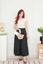 Grace Puffy A-Line Maxi Skirt in Black