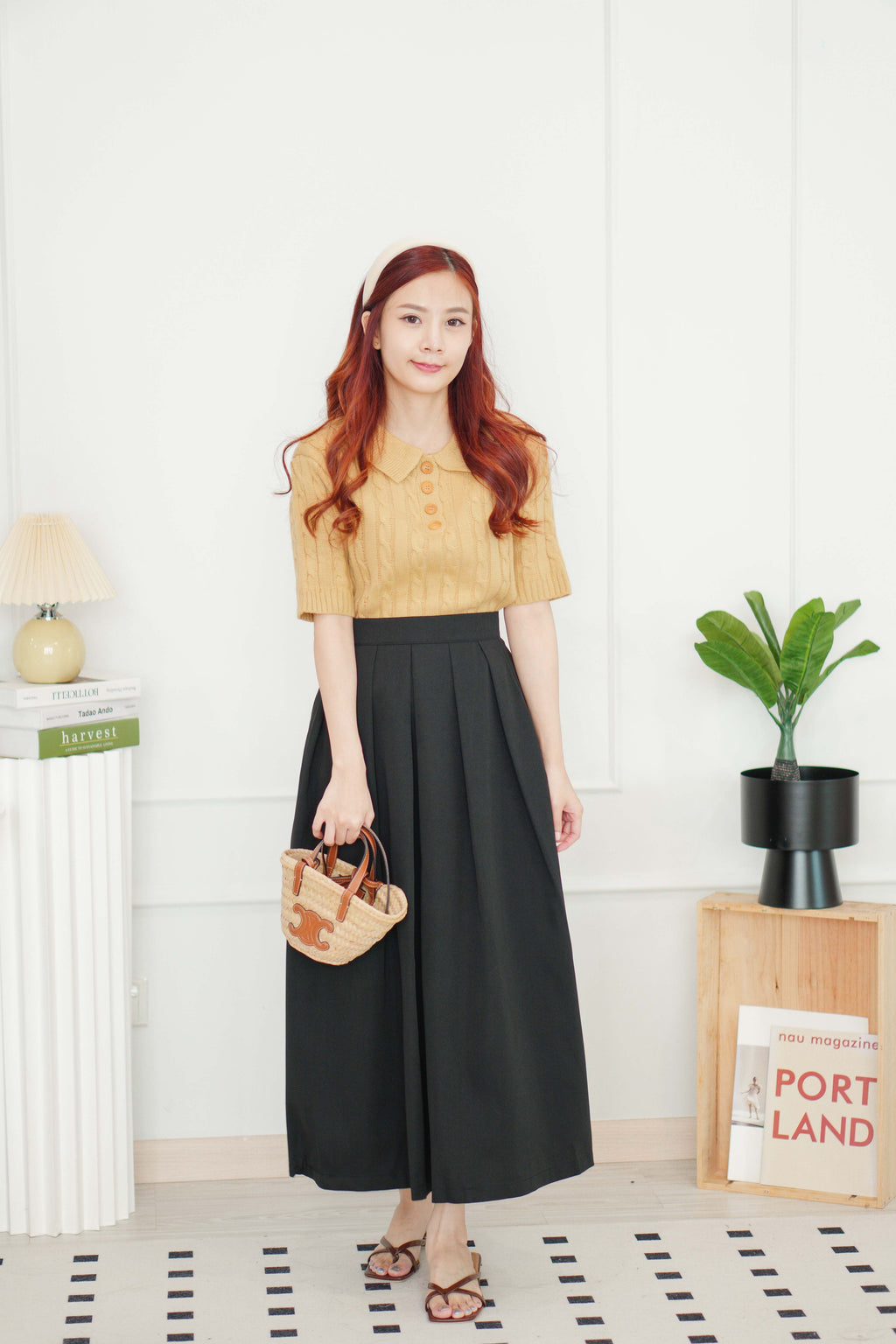 Grace Puffy A-Line Maxi Skirt in Black