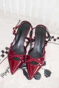 Saint Pointy Ribbon Heels in Red