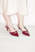 Saint Pointy Ribbon Heels in Red