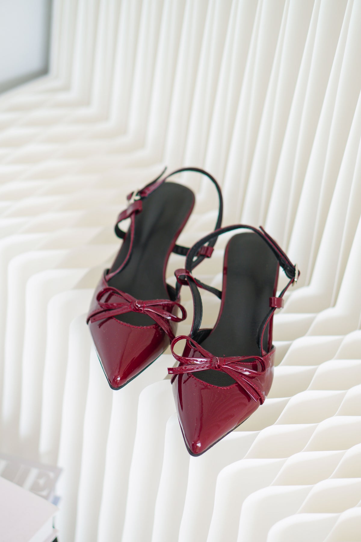 Saint Pointy Ribbon Heels in Red