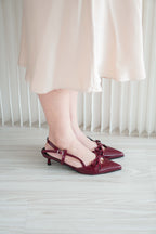 Saint Pointy Ribbon Heels in Red