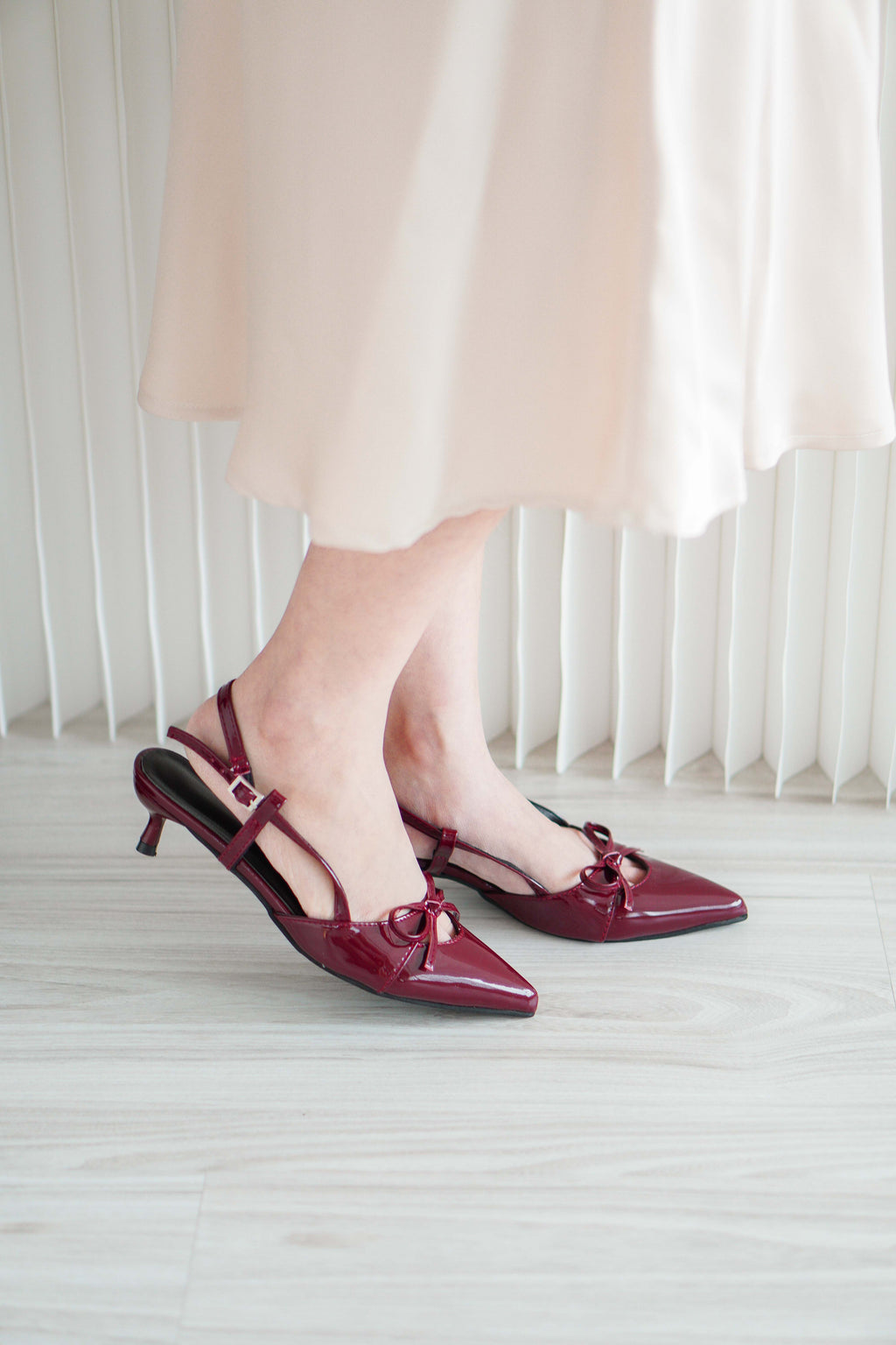 Saint Pointy Ribbon Heels in Red