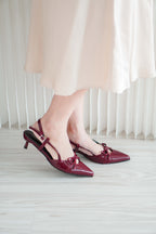 Saint Pointy Ribbon Heels in Red