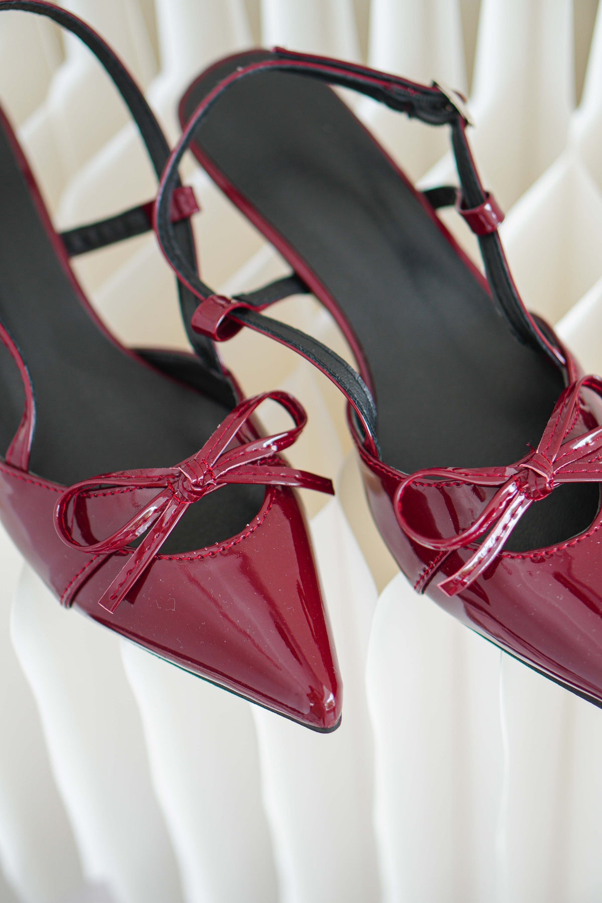 Saint Pointy Ribbon Heels in Red