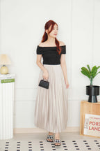 Erenza Pleated Skirt in Champagne