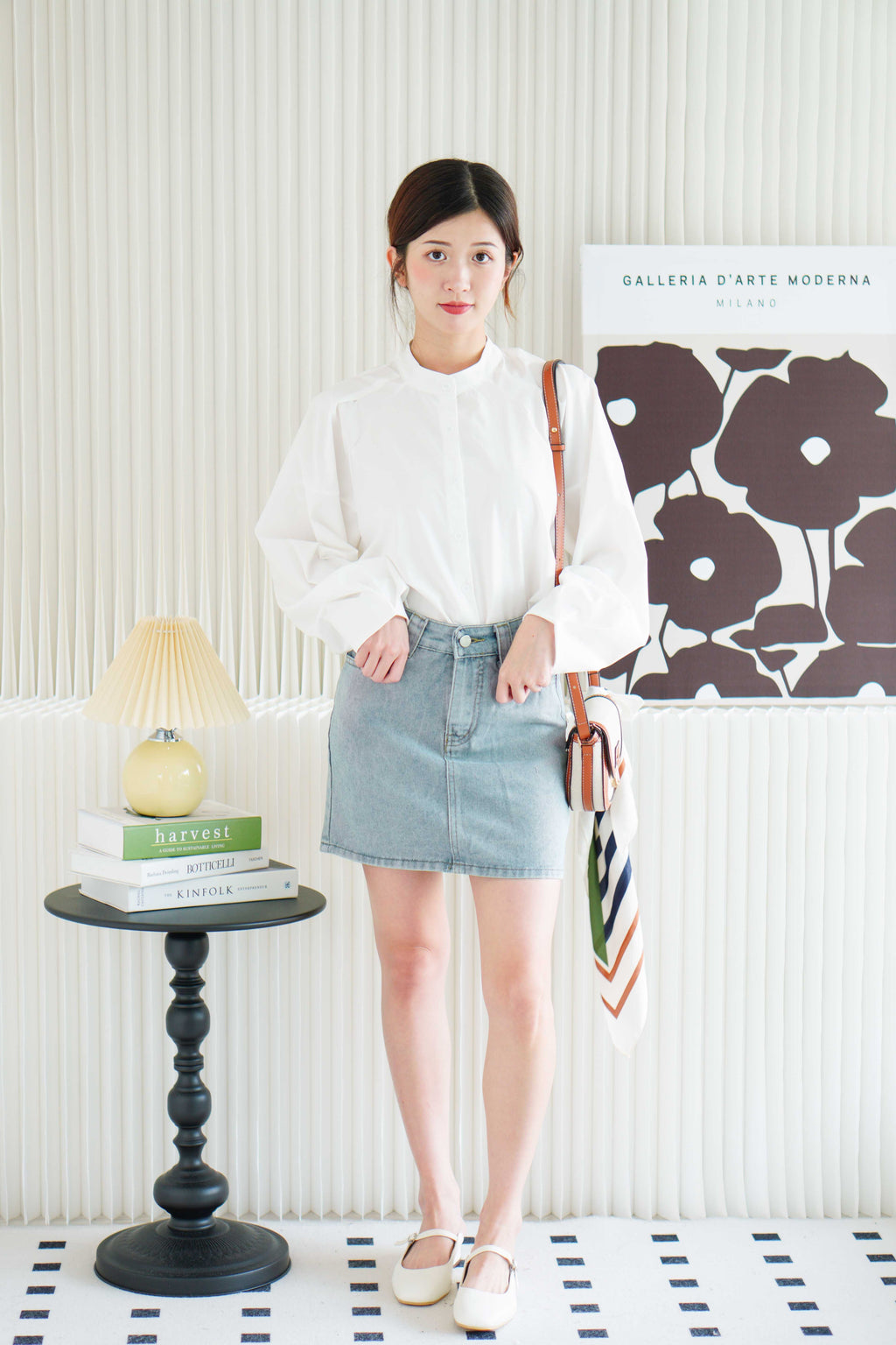 Fae Basic Denim Skirt in Blue