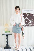 Fae Basic Denim Skirt in Blue